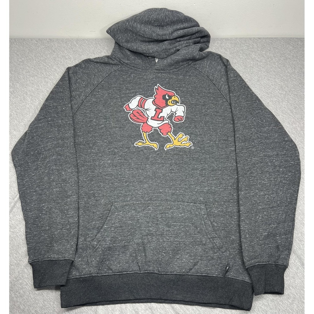 Louisville Cardinals Hoodie Sweatshirt Mens Medium Gray NCAA Basketball 19Nine